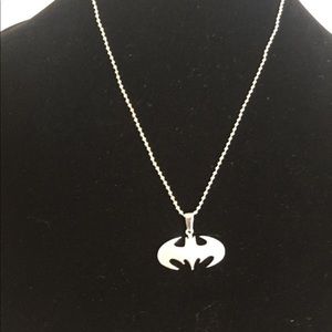 Stainless steel Batman logo necklace